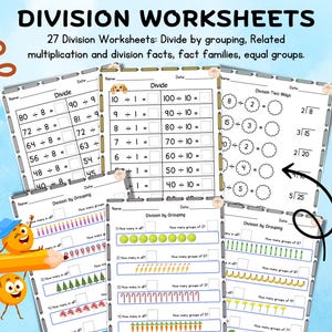 Maths Printable | Division Practice Worksheets | 2nd and 3rd Grade ...