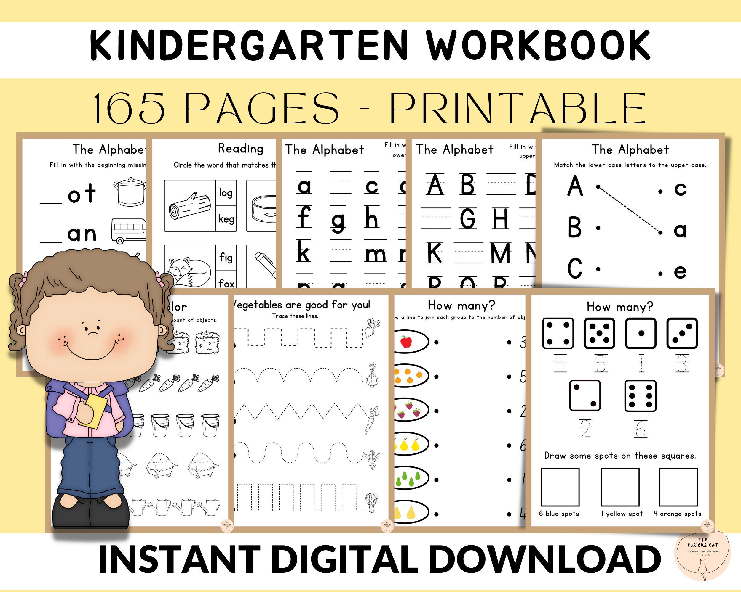 Kindergarten Workbook, Printable for Homeschool, Farm-themed Printouts ...