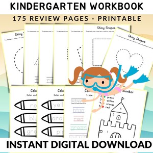 Printable Kindergarten Summer Workbook, Educational Activities for ...