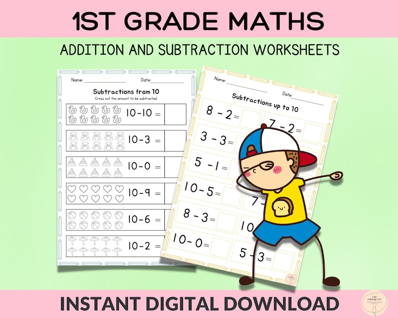 The First Move Math Worksheet Addition and Subtraction Worksheets; Maths 1st Grade; Homeschool ...