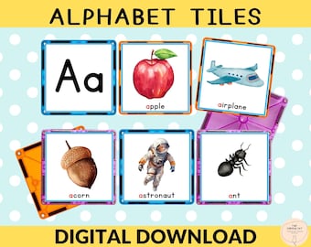 Alphabet learning activity, Magnetic Tiles Resource for Pre-K and Kindergarten, Preschool Alphabet Matching Game, Alphabet Printable