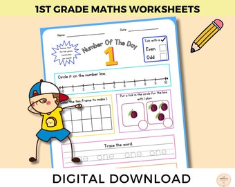 Maths Printables for Kindergarten, 1st Grade Worksheets,  Addition, Subtraction, Number Work, Morning Work, Home School, Instant Download