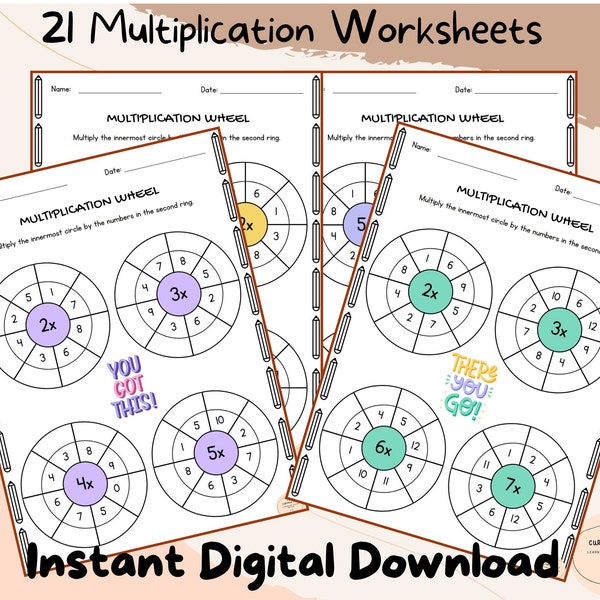 Multiplication Practice, Multiplication Wheels, Numbers 1 to 12, Maths Worksheets, Homeschool Multiplication Practice, Maths Revision