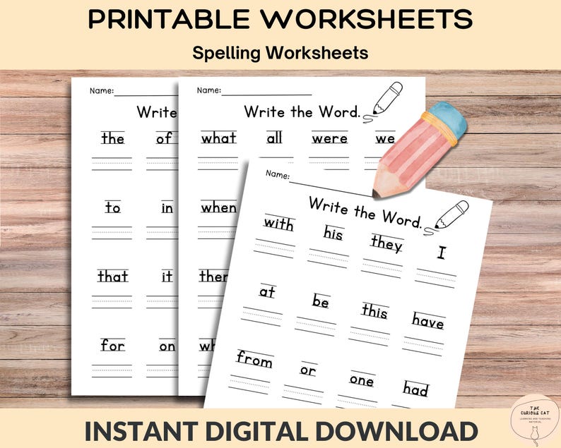 First 100 Fry Sight Words Learning Bundle: 30 Pages of Fun Sentences, Spelling, and Activities for Kids; Home learning, Literacy Worksheets image 5