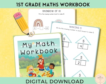 Maths Worksheets for 1st Grade | Maths Workbook | Addition Subtraction | Simple Maths | Instant Digital Download | Homeschooling Curriculum