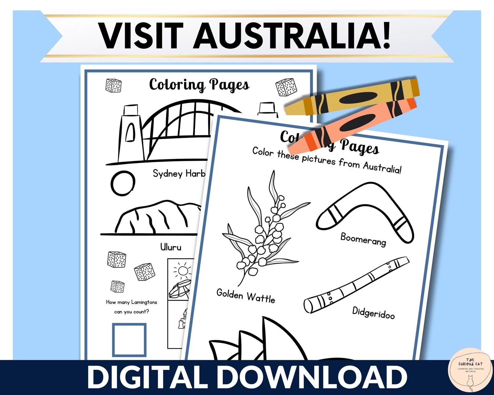 Country Study Printable, Travel Activity, Australia Learning &amp; Travel ...