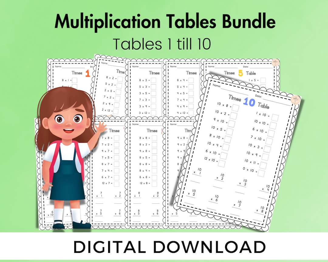 3rd Grade Maths Worksheets, Multiplication Printables, Digital Download ...