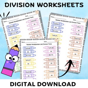 Maths Printable | Division Practice Worksheets | 2nd and 3rd Grade ...