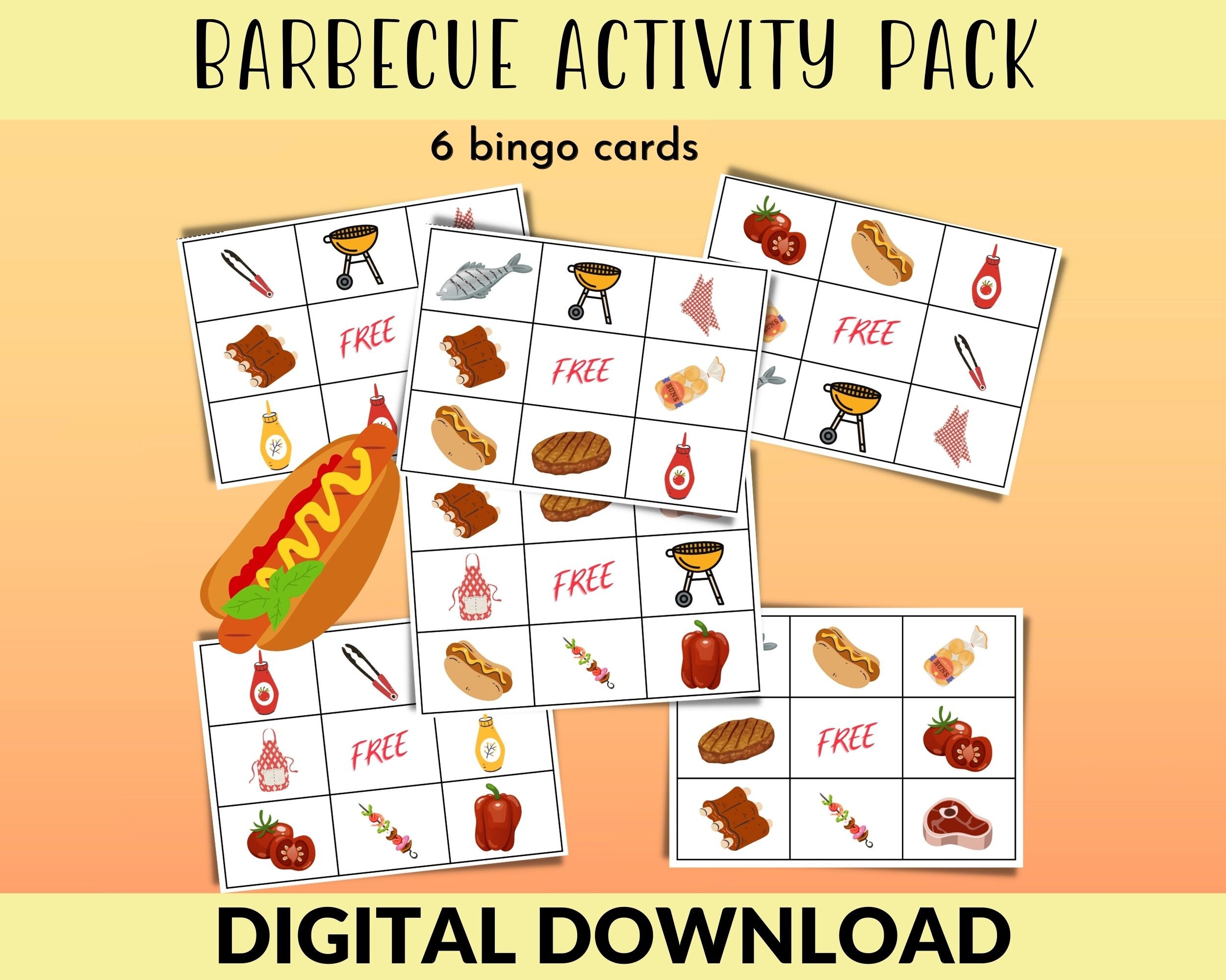 Barbecue Party Activity Pack for Young Children, Kindergarten Cookout