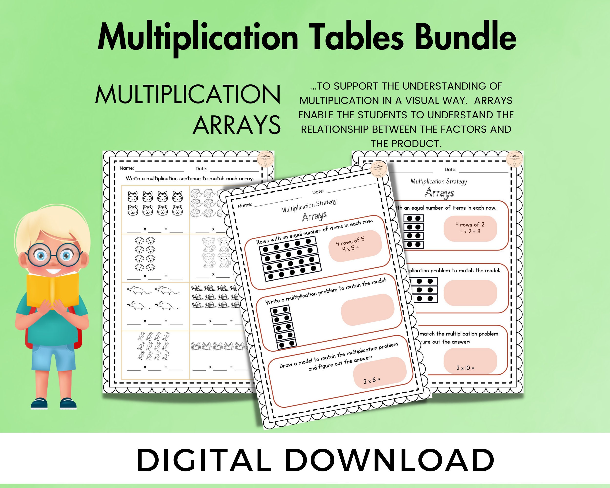 3rd Grade Maths Worksheets, Multiplication Printables, Digital Download ...
