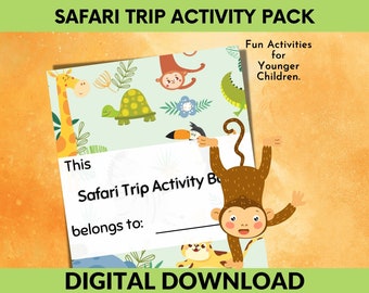 Kindergarten Printable, A Safari Trip Pack for Young Explorers, A Safari-Themed Activity Pack for toddlers & Pre-K, Wild Animals Worksheets
