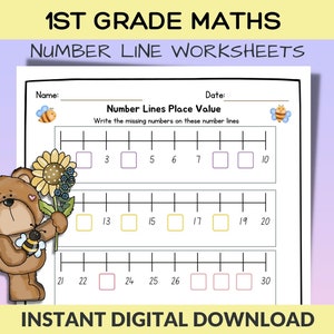 1e graad wiskunde printables, wiskunde werkbladen voor 1e graad, cijferregel plaatswaarde voor 1e graad, digitale download