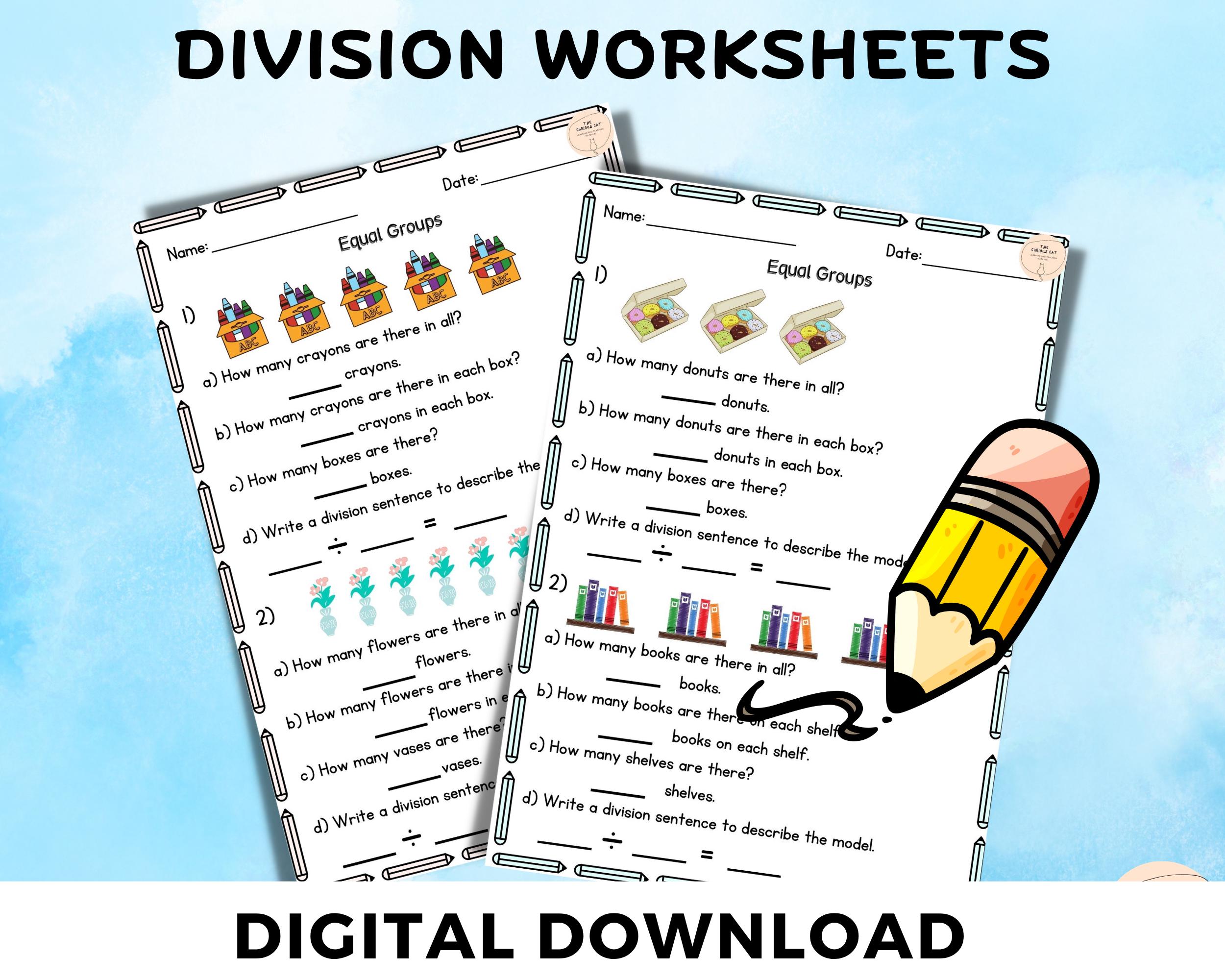 Maths Printable | Division Practice Worksheets | 2nd and 3rd Grade ...