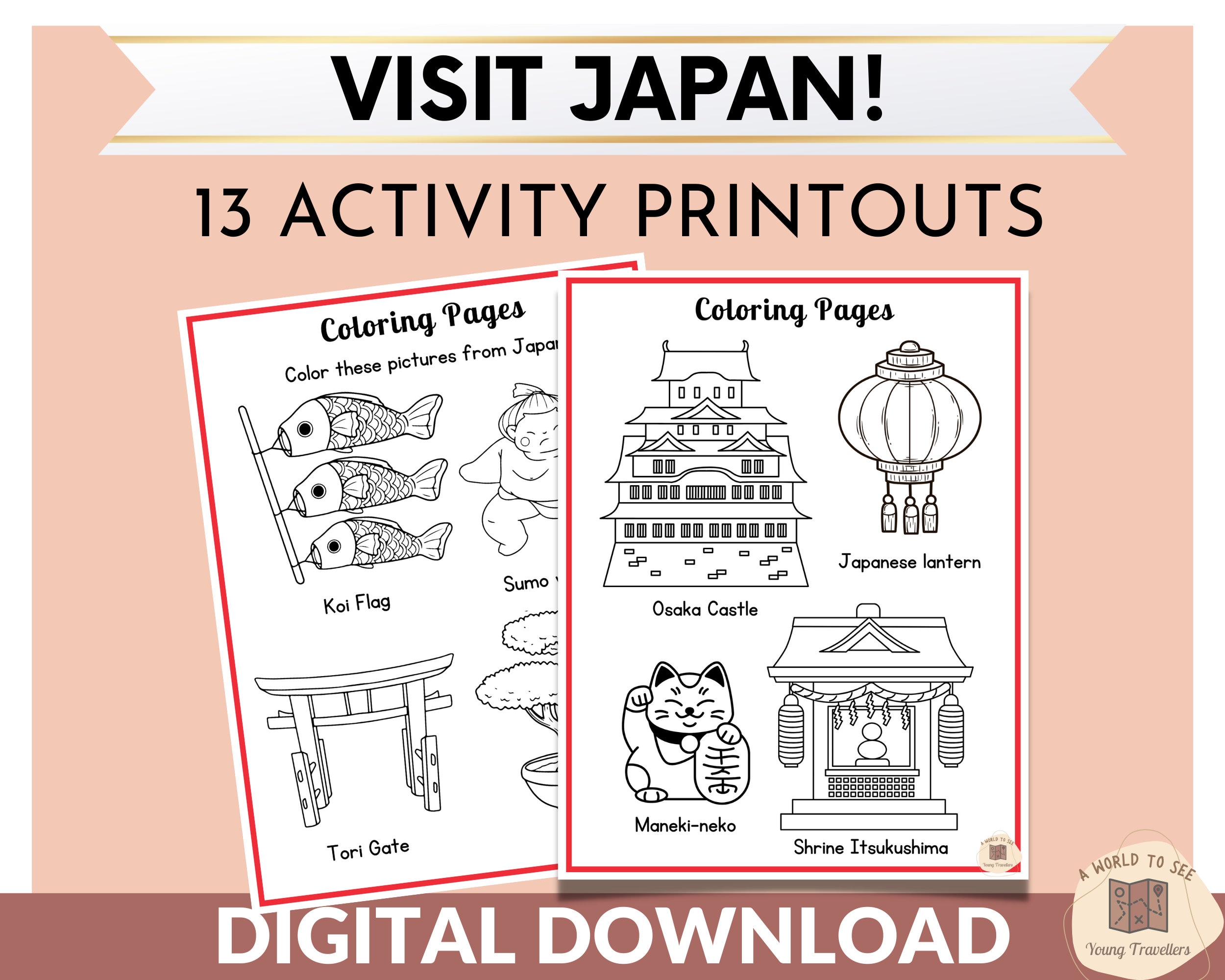Japan Worksheets, Learning & Travel Printable for Children; Kids ...