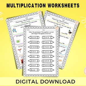 Multiplication Worksheets, Maths Printouts for 2nd Grade, Times Tables ...