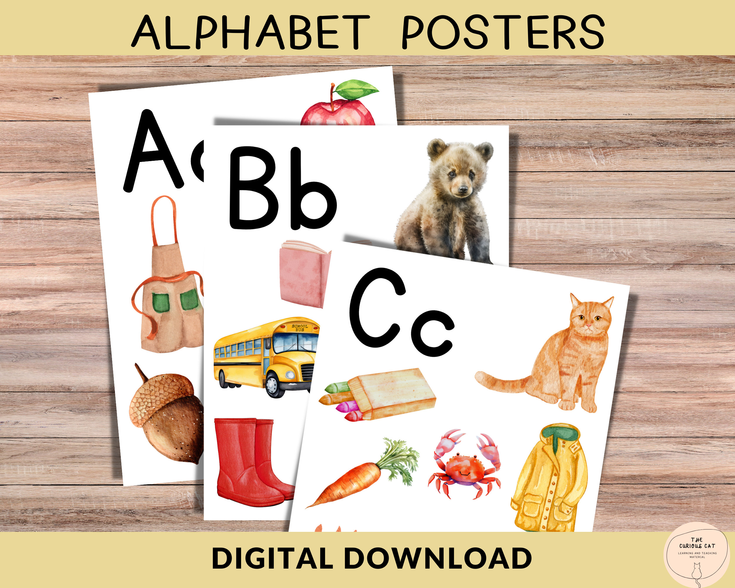 Pre-School Alphabet Posters, Toddlers Letter Sounds, Kindergarten Classroom Alphabet, Nursery Alphabet Resource, Montessori Phonics Poster