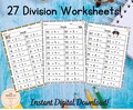 27 Division Worksheets | Dividing by grouping | Division Printouts | Division Practice Sheets | Multiplication and Division Facts | Grouping