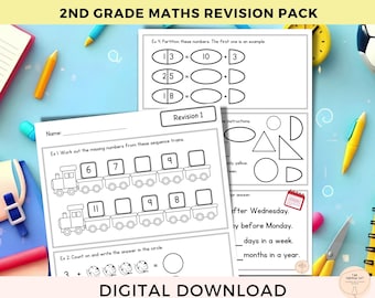 2nd Grade Maths Revision Worksheets, Printable Resources for Second Grade, Homeschool Teaching and Learning, Educational Printable Resources