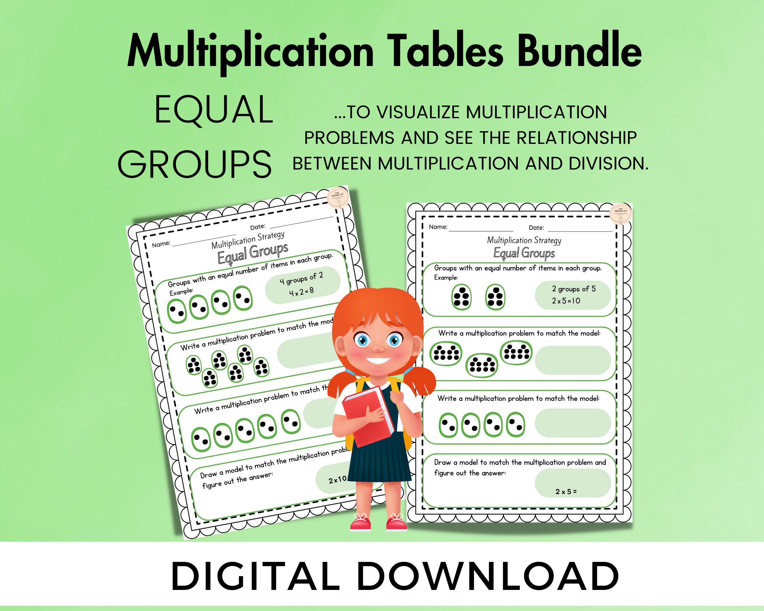 3rd Grade Maths Worksheets, Multiplication Printables, Digital Download ...