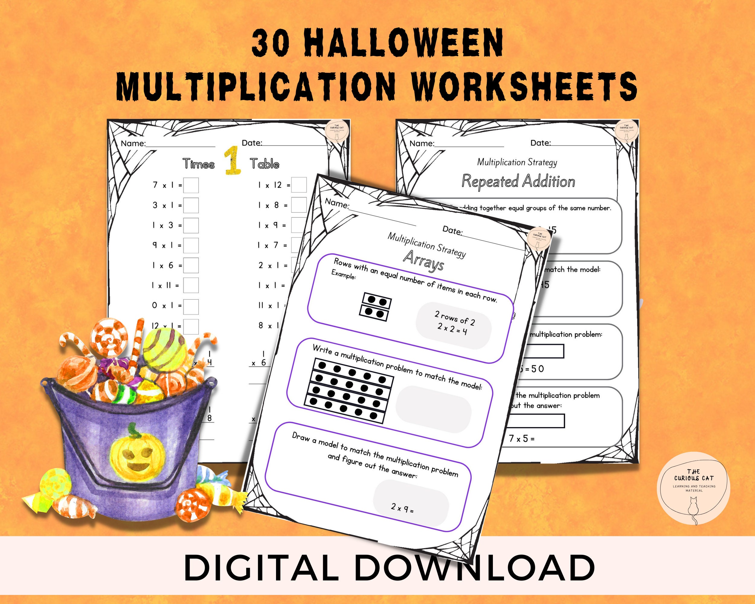 Maths Multiplication Worksheets Tables of 1 2 5 and 10 - Etsy