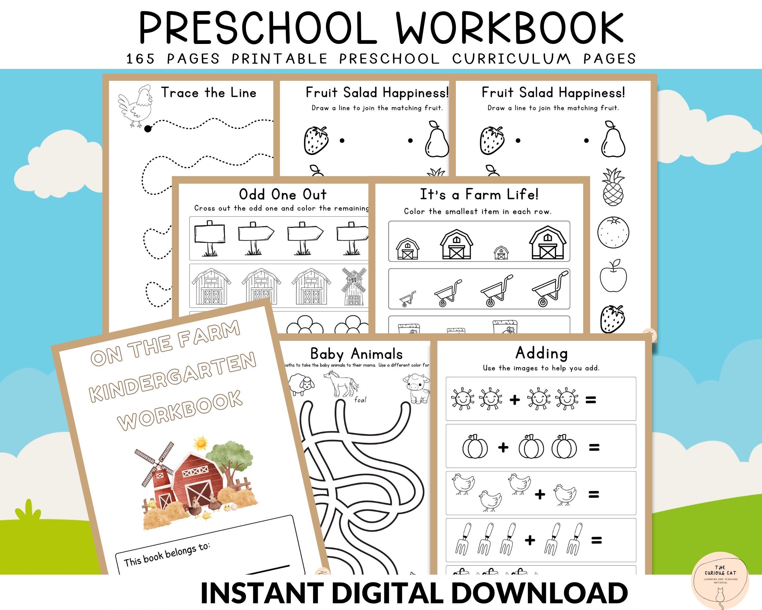 Kindergarten Workbook | Preschool Printable | Homeschool Worksheets ...