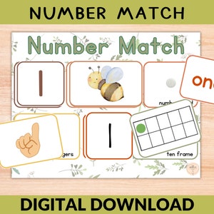 Counting Activity for Kindergarten, Homeschool, Montessori Printable, Learning Resource for Toddlers, Number Practice 1-10, Digital Download
