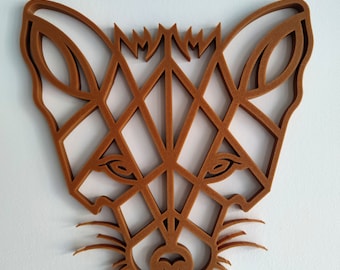 Geometric fox head decoration