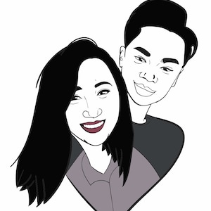 lovely Gift for couple, custom Couple Portrait, Cute Cartoon Anime Caricature, Family, Personalized/Anniversary/Wedding Gift,Birthda