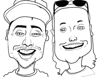 Custom Couple Caricature Portrait, Funny valentine day Gift (Digital)