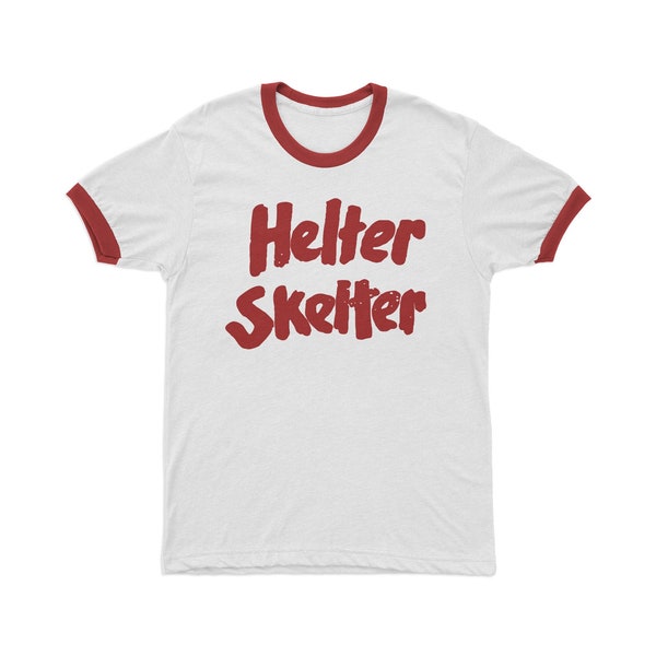 T-shirt Helter Skelter, T-shirt Ringer, T-shirt Beatles, T-shirt Charles Manson, produits dérivés culte des années 70, T-shirt sérigraphié