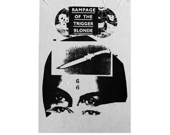 Impresión artística de collage de Rampage: obra de arte original en técnica mixta