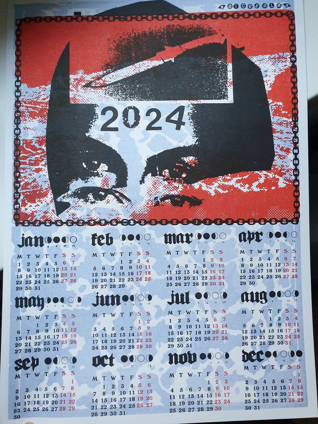 2024 CALENDAR RISO RISOGRAPH, A3 Collage Art & Mixed Media 2024