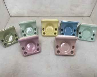 Vintage Ceramic / Porcelain Wall Mounted Tumbler. Toothbrush holder/cup holder. Multiple colors to choose from, Fast Shipping