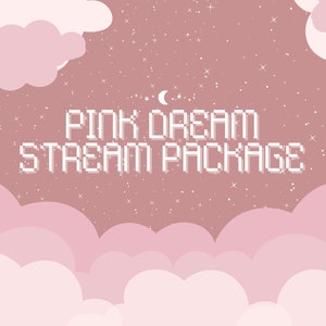 Pink Dream Animated Overlay Package | Digital Download | Twitch, Youtube, Kick | pink, cloud, celestial