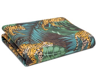 Foldable Travel Yoga Mat: Eco Suede, Exotic Print, Lightweight