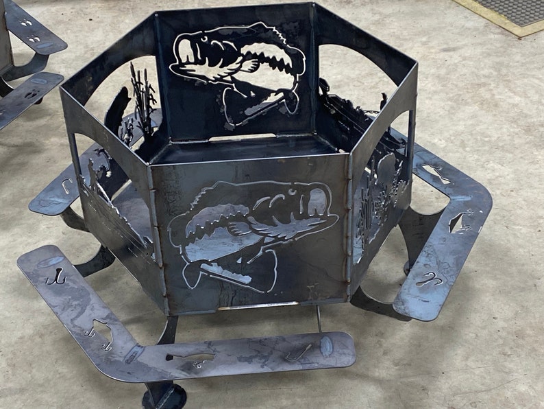 Heavy Duty Fire Pit Fishing Design Etsy