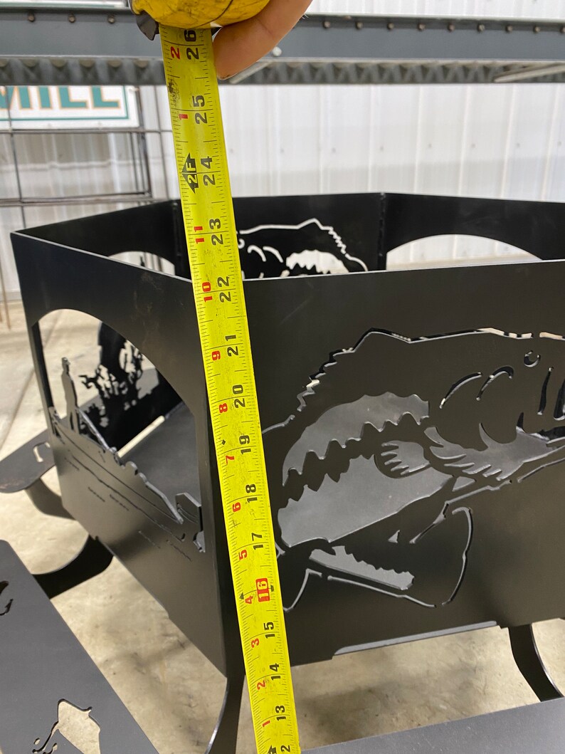 Heavy Duty Fire Pit Fishing Design Etsy