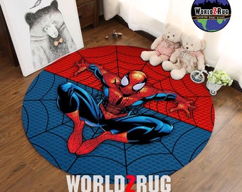 Spider-Man Marvel Circle Velboa Floor Rug Carpet Room Doormat Non-slip Mat #8 
