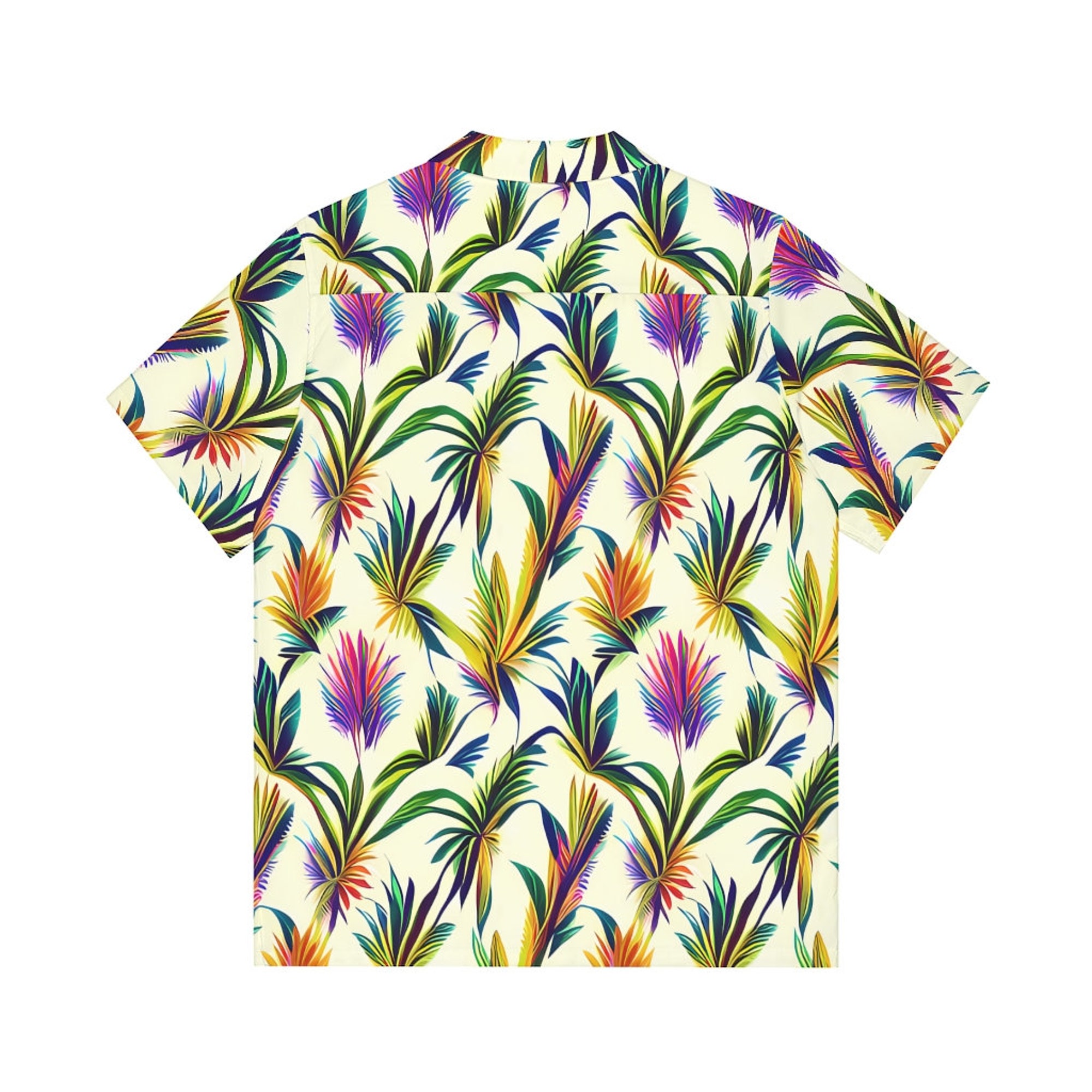 Discover Men's Hawaiian Shirt | AI Botanical Pattern | Men's Summer Vacation Shirt | Tropical Beach Clothing