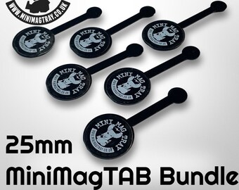 6x MiniMagTAB 25mm handle for MiniMagTRAY Movement tray BUNDLE. magnetic AoS movement tray