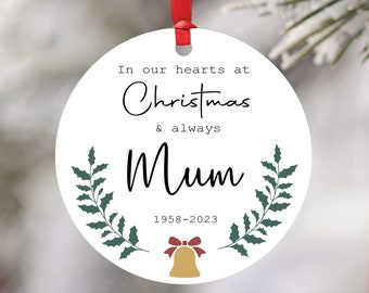 Personalised Memorial Bauble - In loving Memory of Tree Decoration - Memory Bauble - Christmas in Heaven - Sympathy Xmas Ornament Decoration