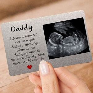 Carte-cadeau Baby Scan Wallet Card pour le futur papa - Carte portefeuille en métal - Carte portefeuille Love from The Bump - Cadeau pour la fête des pères du futur papa - Cadeau pour papa