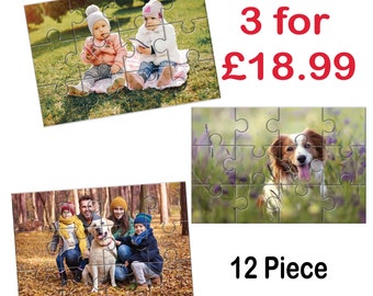 Personalised Photo Jigsaw 12 Pieces, ANY PHOTO, photo puzzle, new baby gifts, nanny gifts, grandad gifts, christmas gift, custom jigsaw