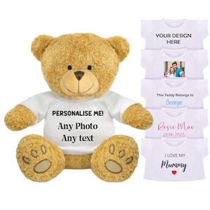 Orsacchiotto e T-shirt personalizzati Maglietta Teddy Teddy personalizzato Maglietta con orsacchiotto Abiti personalizzati Teddy Teddy con foto immagine 1