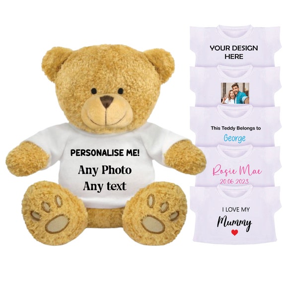 Personalised Teddy Bear and T shirt Teddy Tshirt Custom Teddy Teddy Bear Wearing Tshirt Teddy Custom Clothes Photo Teddy Etsy UK