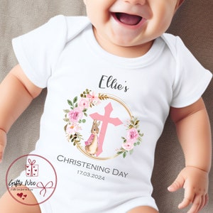 Personalised Baby's Christening Day Vest Outfit - Christening Day Gift - Baby Christening Clothes - Baby Name Christening Vest