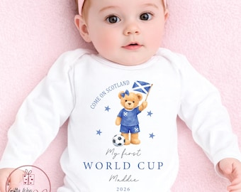 Scotland World Cup Babygrow Scottish World Cup 2026 Babygrow or Vest - My 1st World Cup - England Football T-shirt -