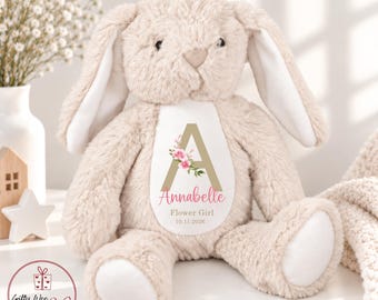 Flower Girl Gift - Personalised Flower Girl Bunny - Flower Girl Proposal Gift - Flower Girl Teddy Bear - Bridesmaid Teddy Bear