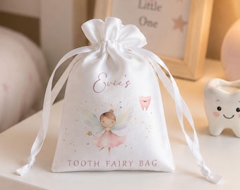 Personalised Tooth Fairy Bag - Tooth Fairy pouch - Lost tooth bag - Lost  First Tooth Keepsake - Under Pillow Bag for Tooth - Tooth Fairy