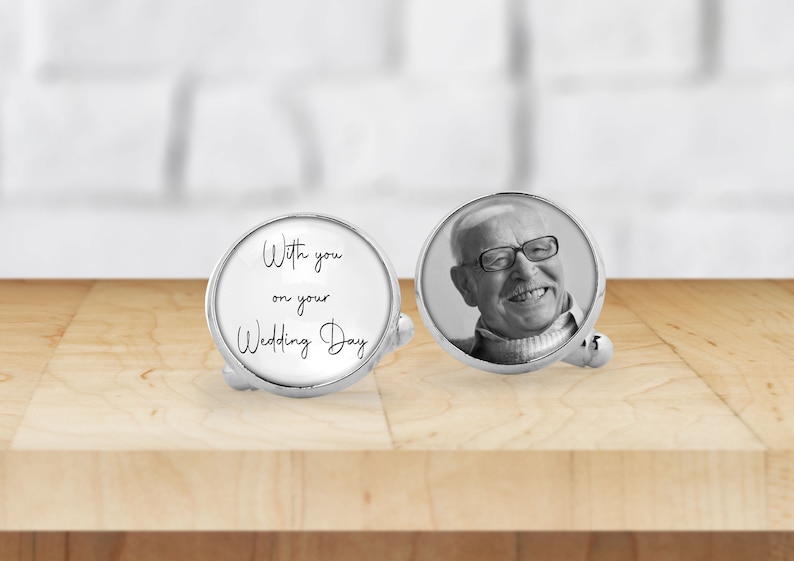 Personalised Photo Cufflinks Custom Cufflinks Any Photo Baby Wedding Family Pets Photo Cufflinks Mens Gift image 2